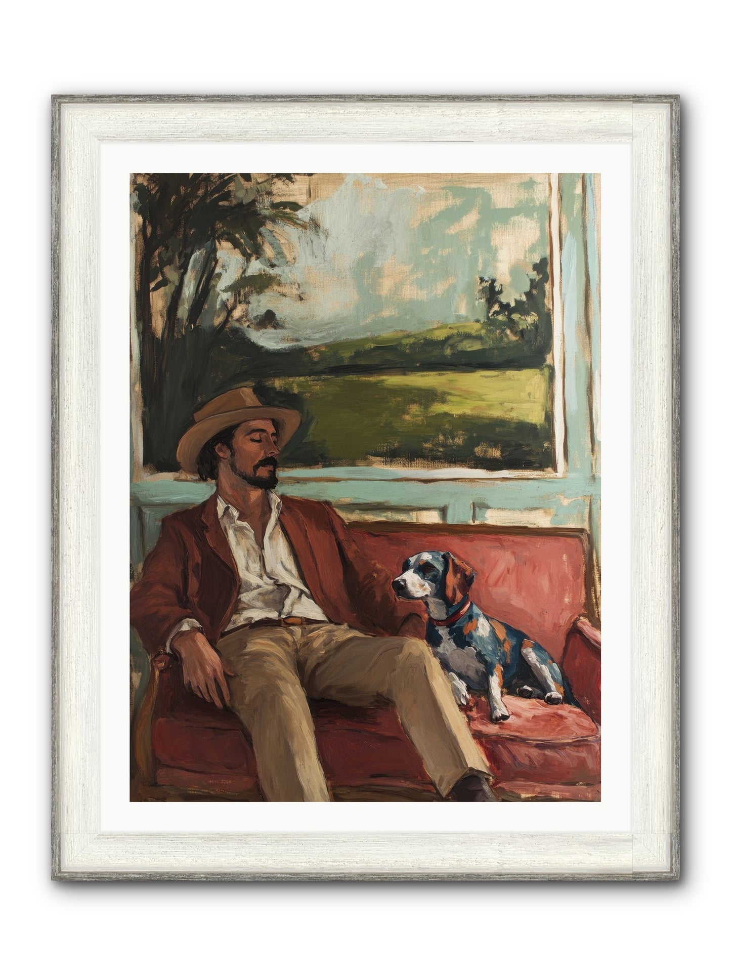 Lazy Day Contentment Framed Print - Driftwood White 30x40
