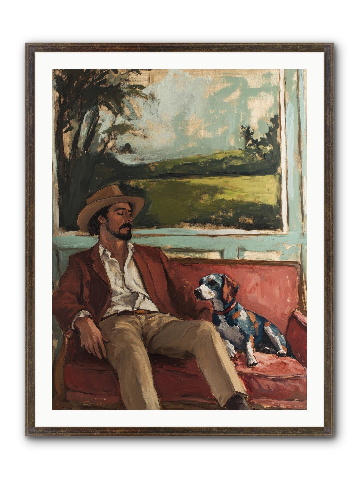 Lazy Day Contentment Framed Print - Slimwoods Black/Gold 30x40