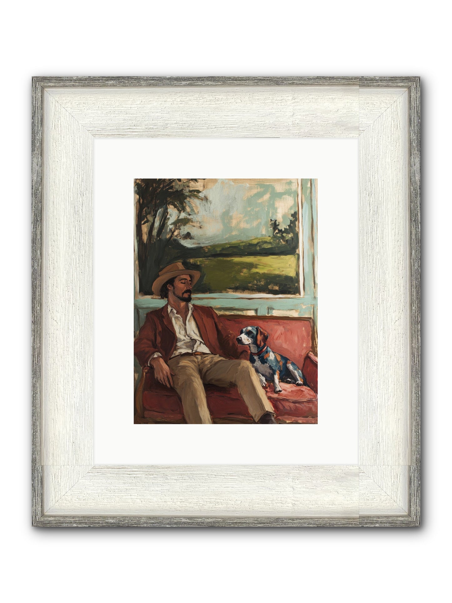 Lazy Day Contentment Framed Print - Driftwood White 9x12