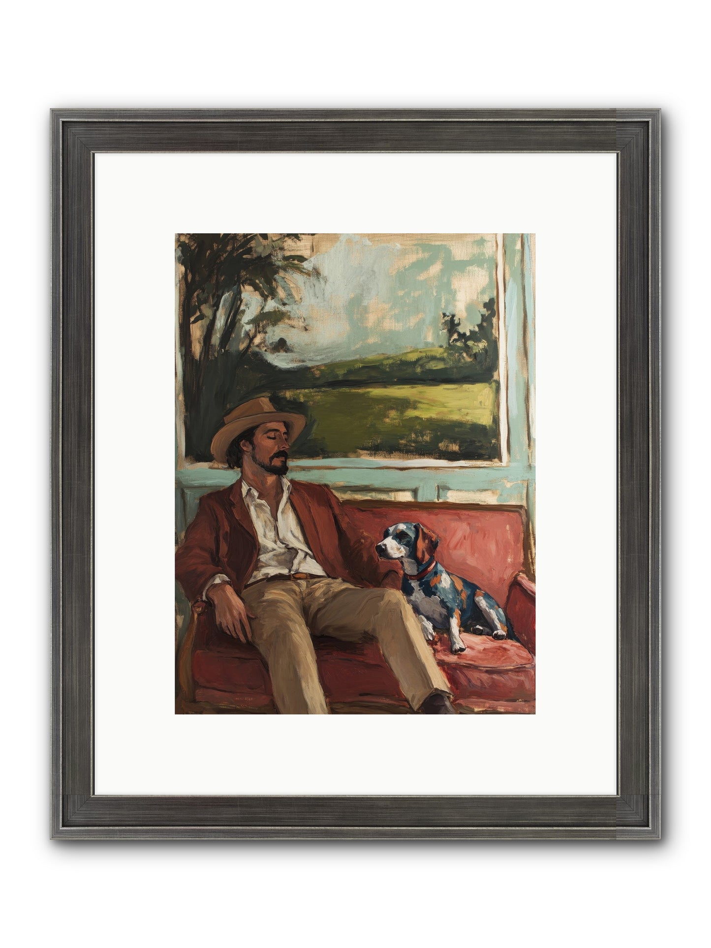 Lazy Day Contentment Framed Print - Slimwoods Black/Silver 9x12