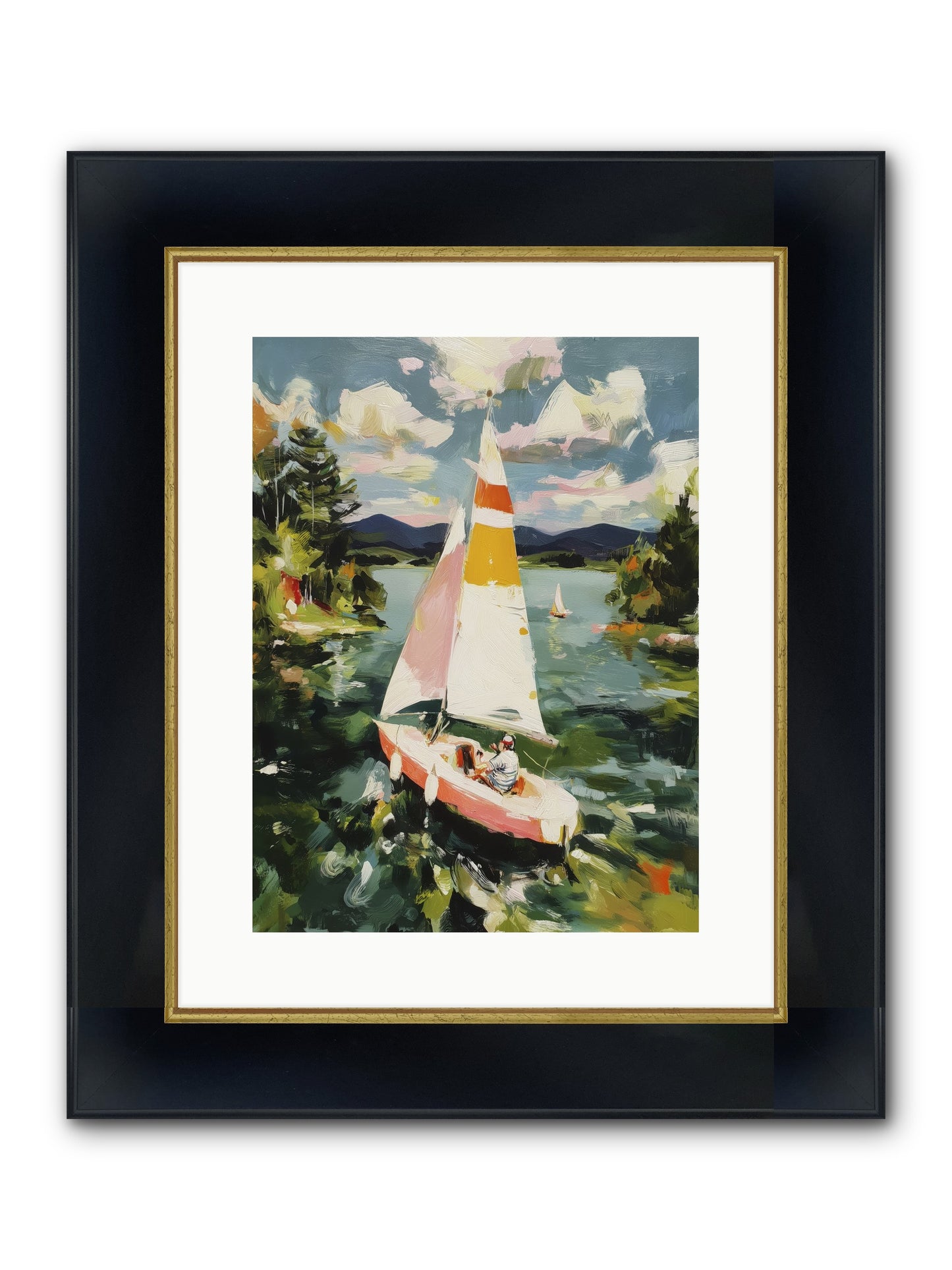 Lazy Day Visions Framed Print - Wide Black w/Gold 12x16