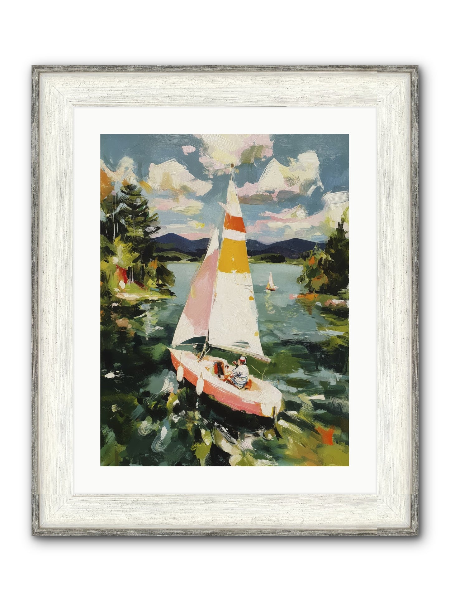 Lazy Day Visions Framed Print - Driftwood White 18x24