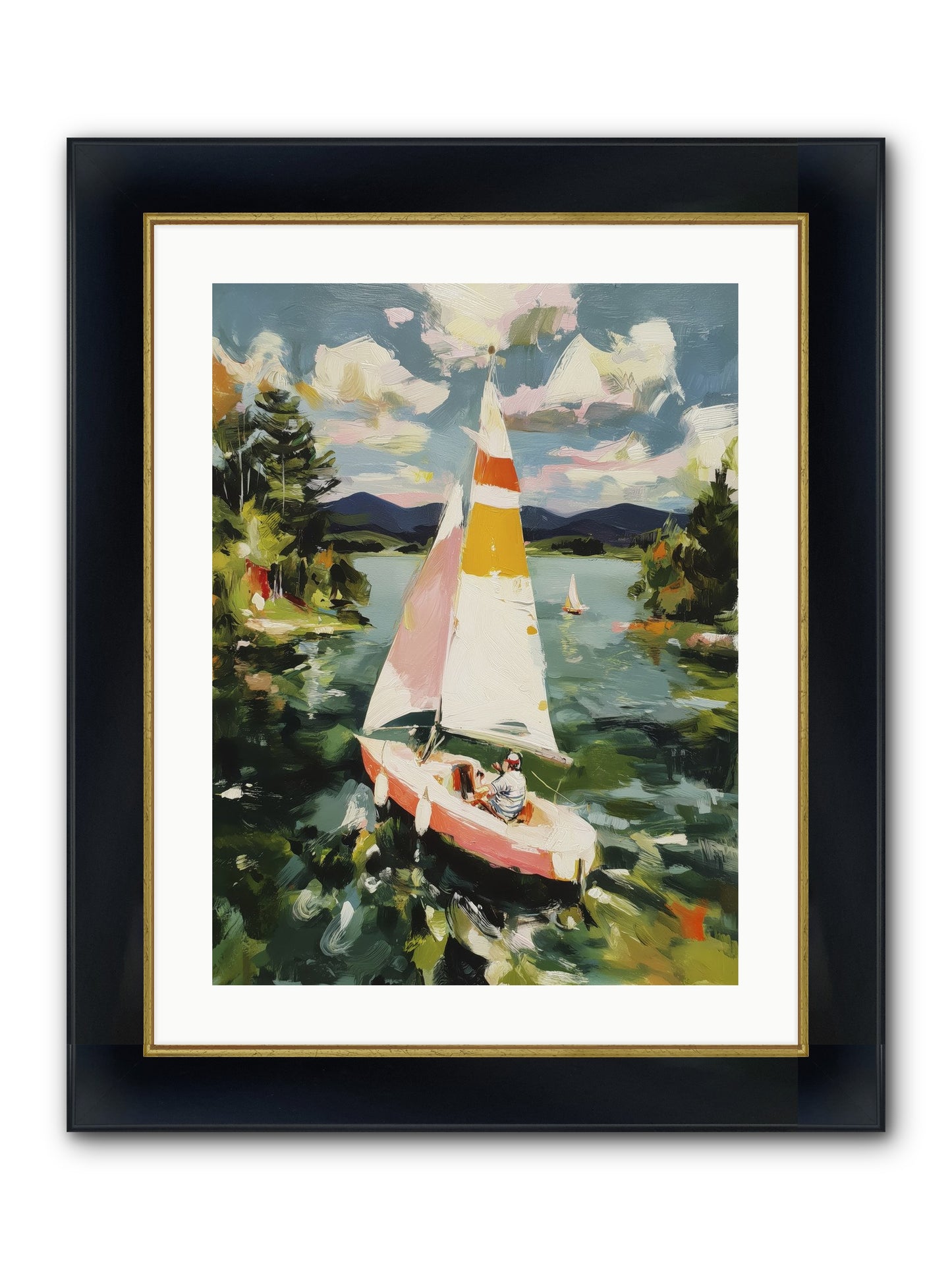 Lazy Day Visions Framed Print - Wide Black w/Gold 18x24