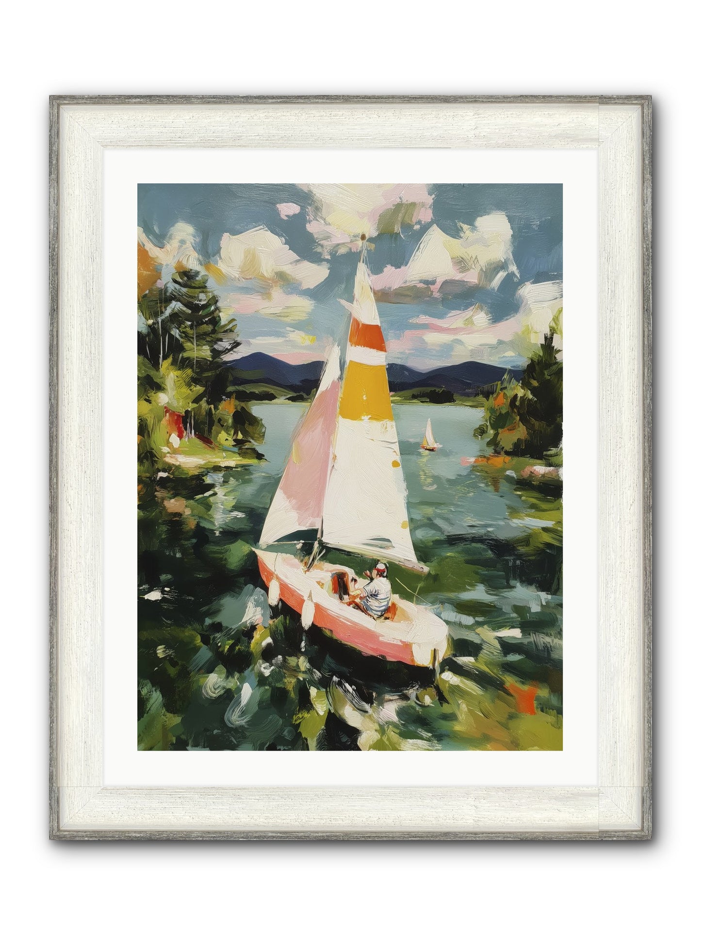 Lazy Day Visions Framed Print - Driftwood White 24x32