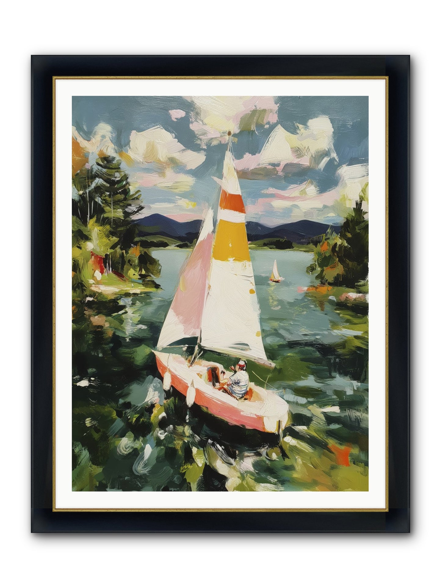 Lazy Day Visions Framed Print - Wide Black w/Gold 36x48