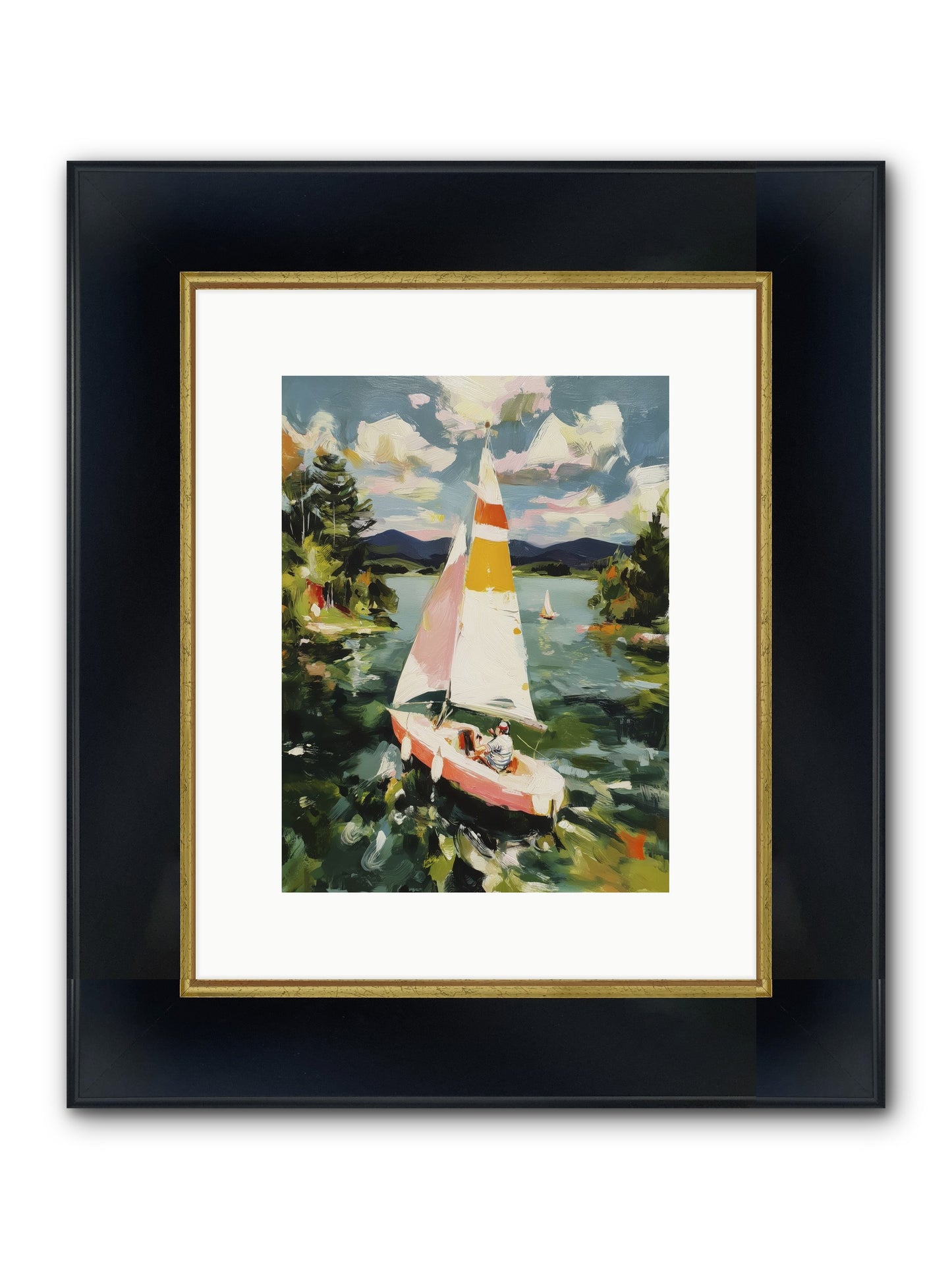 Lazy Day Visions Framed Print - Wide Black w/Gold 9x12