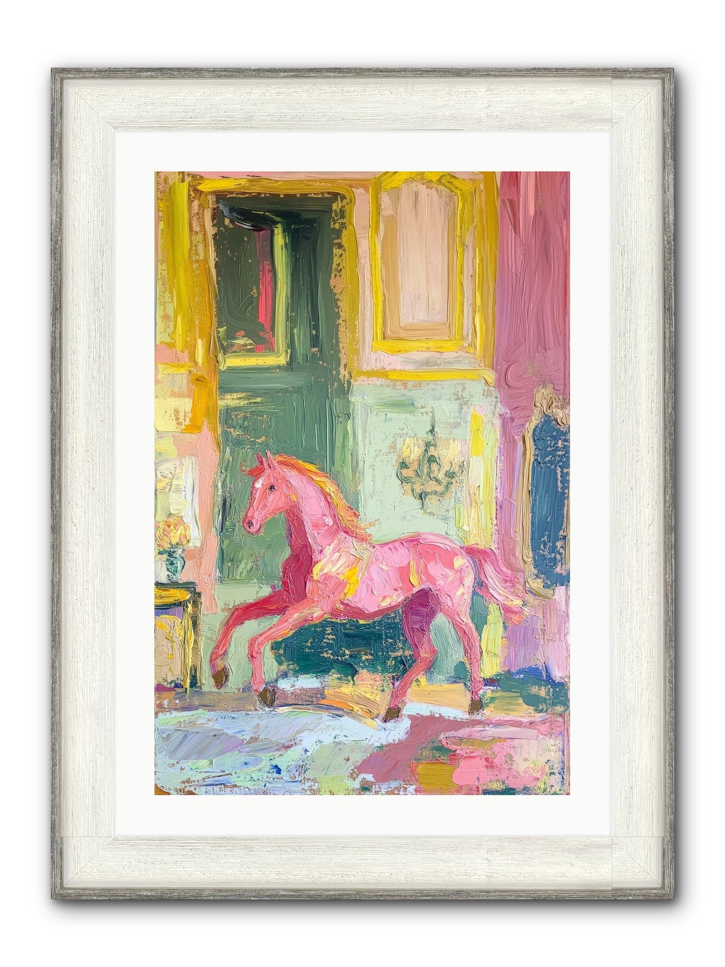 Le Cheval Rose Framed Print - Driftwood White 20x30