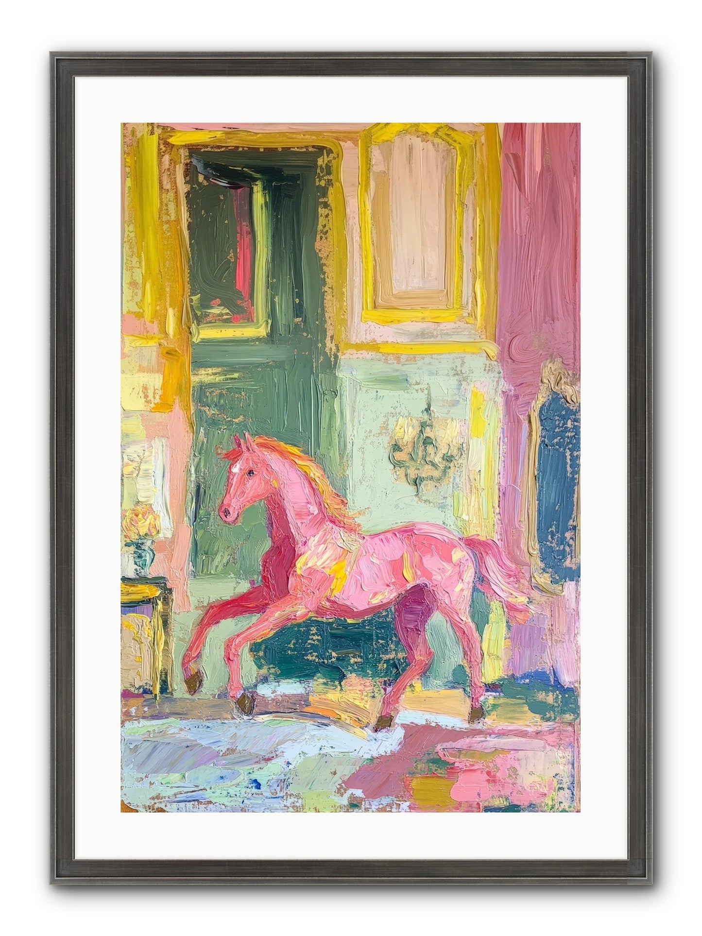 Le Cheval Rose Framed Print - Slimwoods Black/Silver 20x30