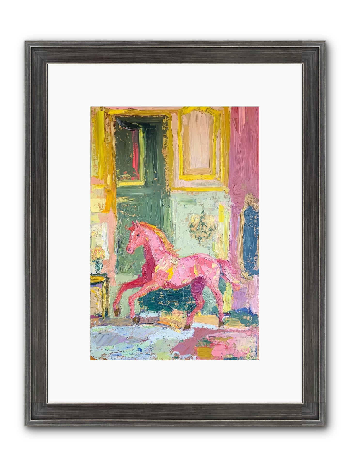 Le Cheval Rose Framed Print - Slimwoods Black/Silver 8x12
