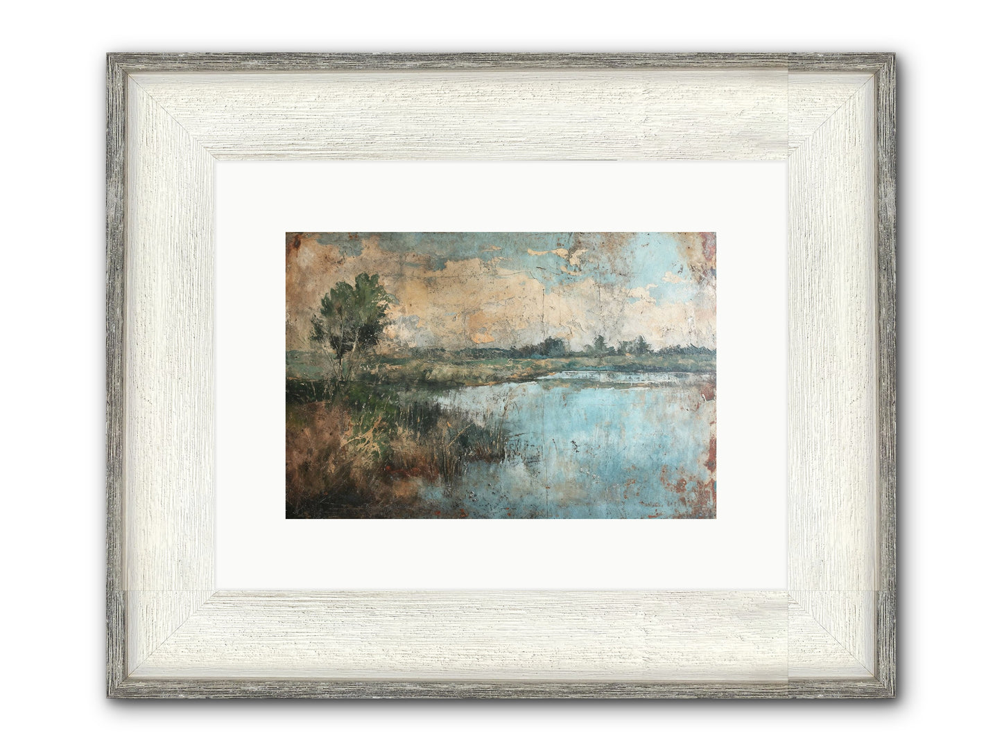 Leaves Follow Framed Print - Driftwood White 12x8