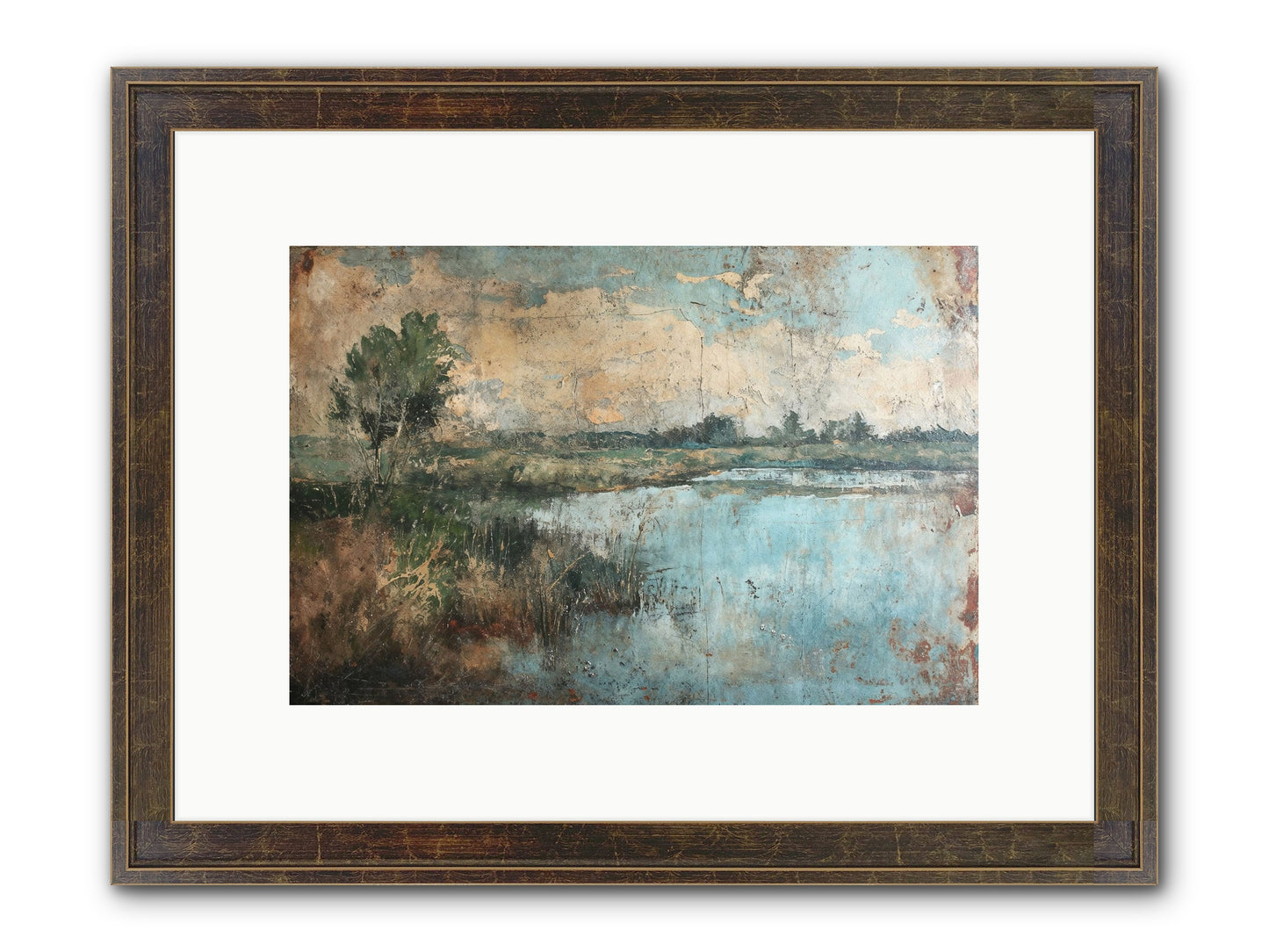 Leaves Follow Framed Print - Slimwoods Black/Gold 12x8