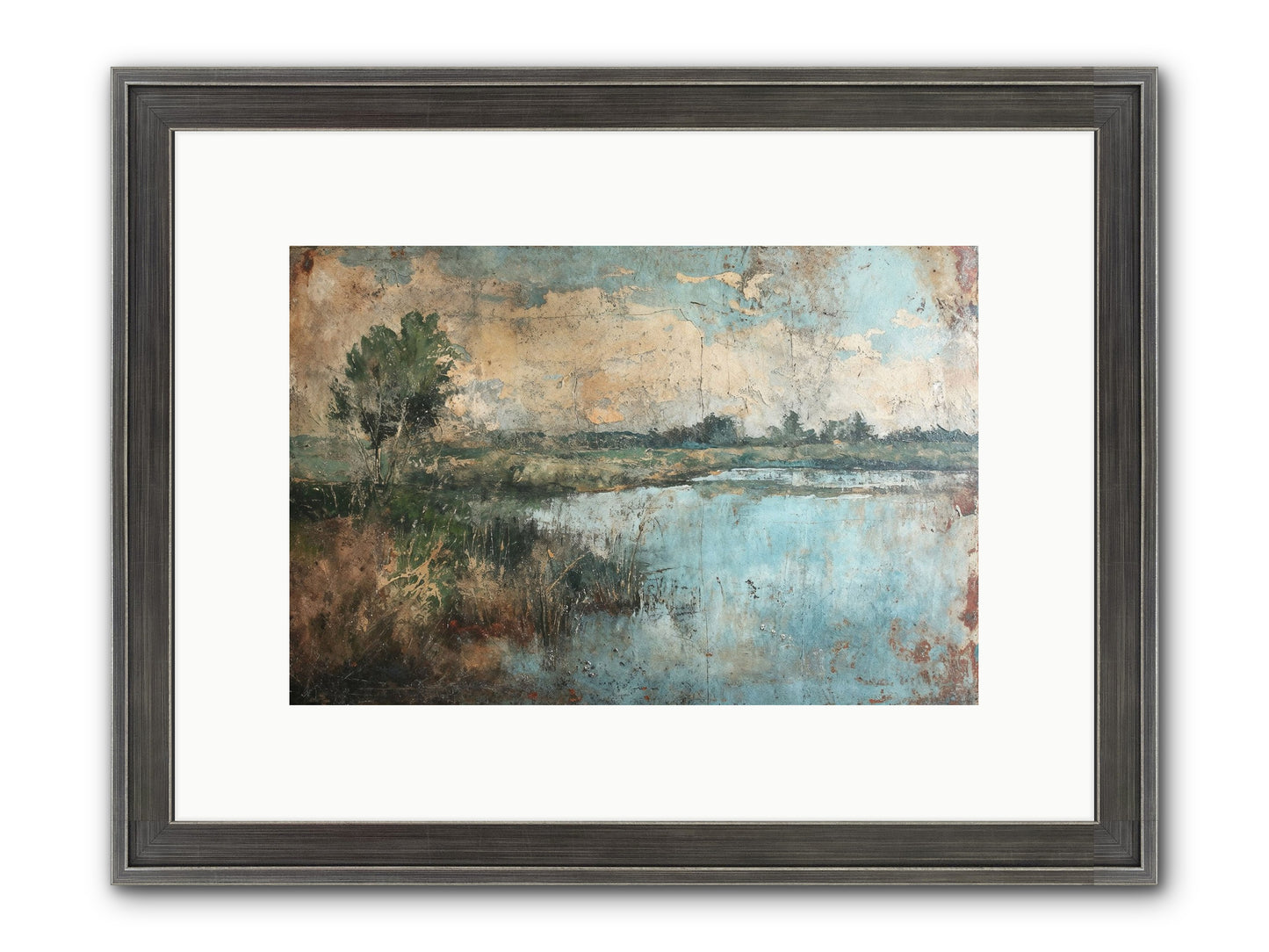 Leaves Follow Framed Print - Slimwoods Black/Silver 12x8