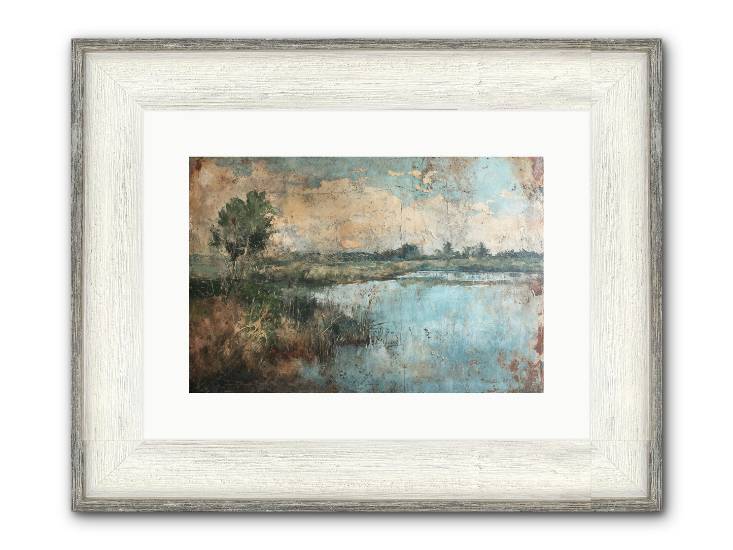 Leaves Follow Framed Print - Driftwood White 15x10