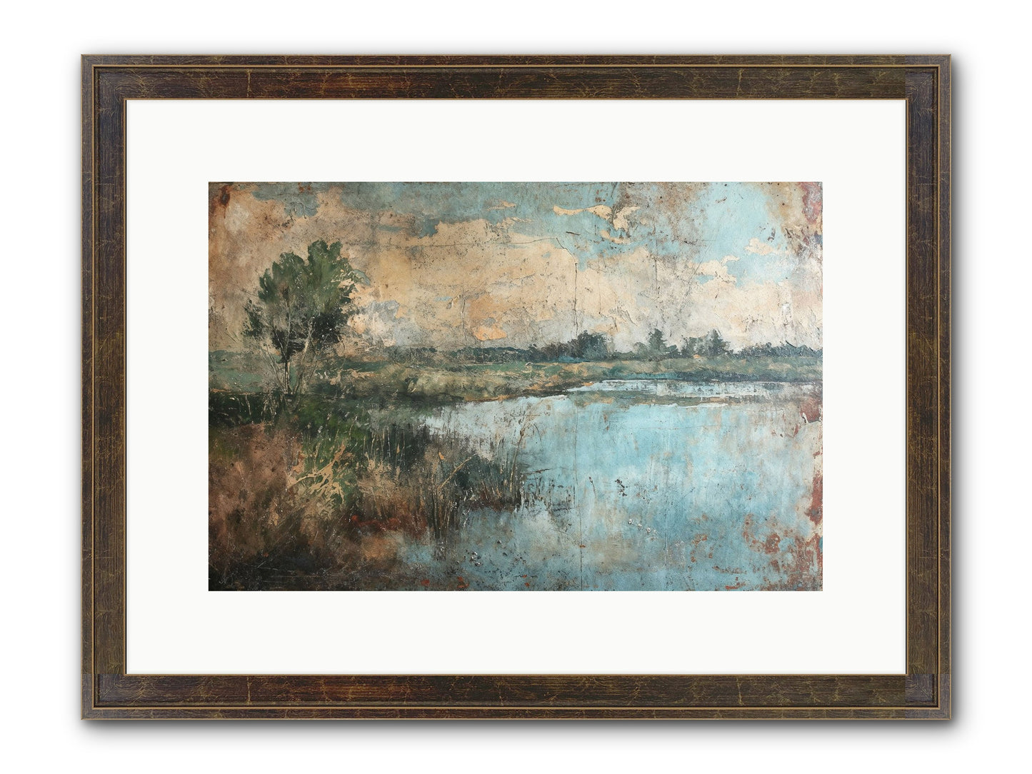 Leaves Follow Framed Print - Slimwoods Black/Gold 15x10