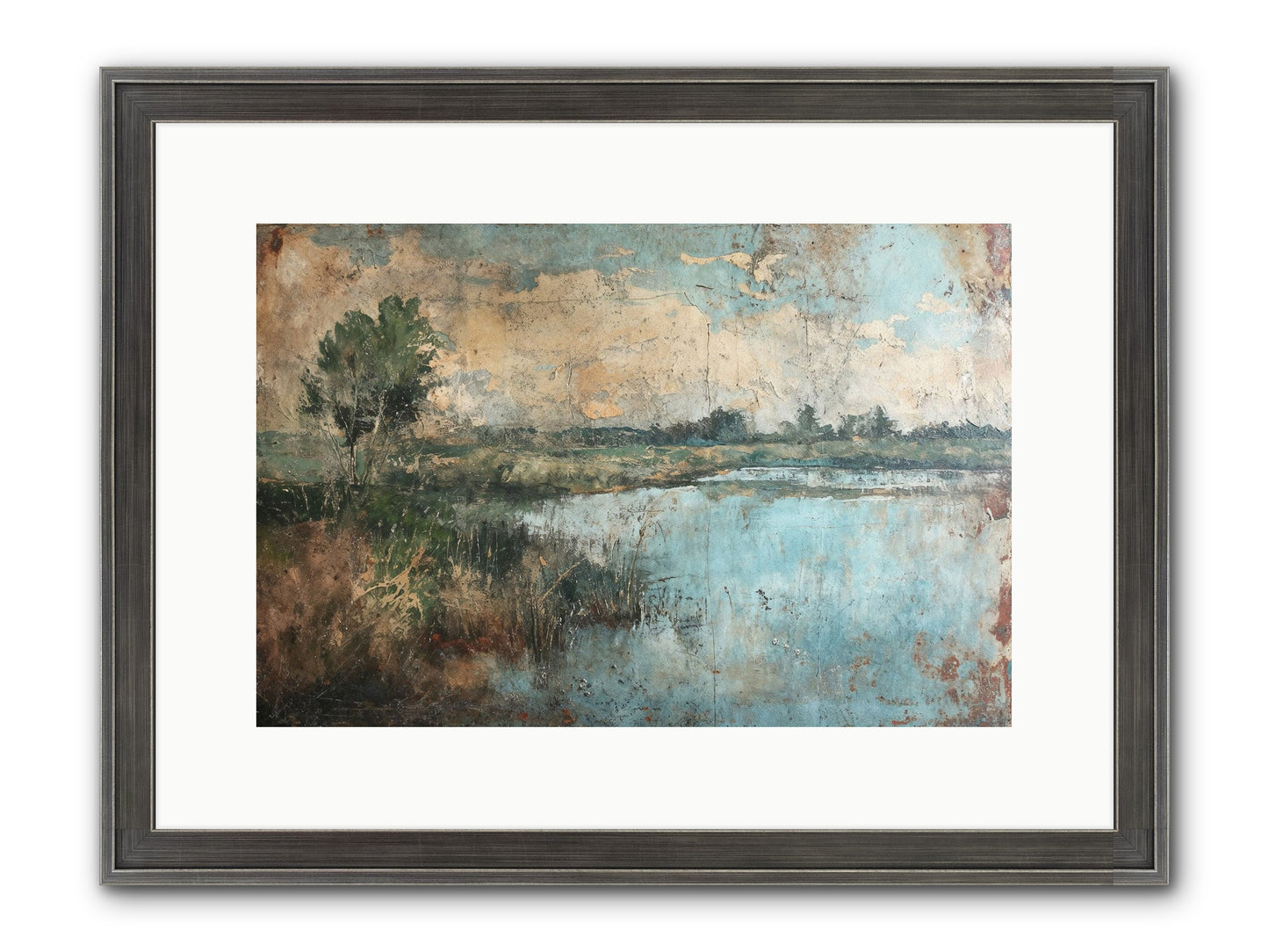Leaves Follow Framed Print - Slimwoods Black/Silver 15x10