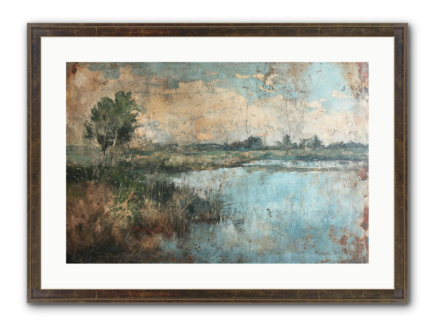 Leaves Follow Framed Print - Slimwoods Black/Gold 24x16
