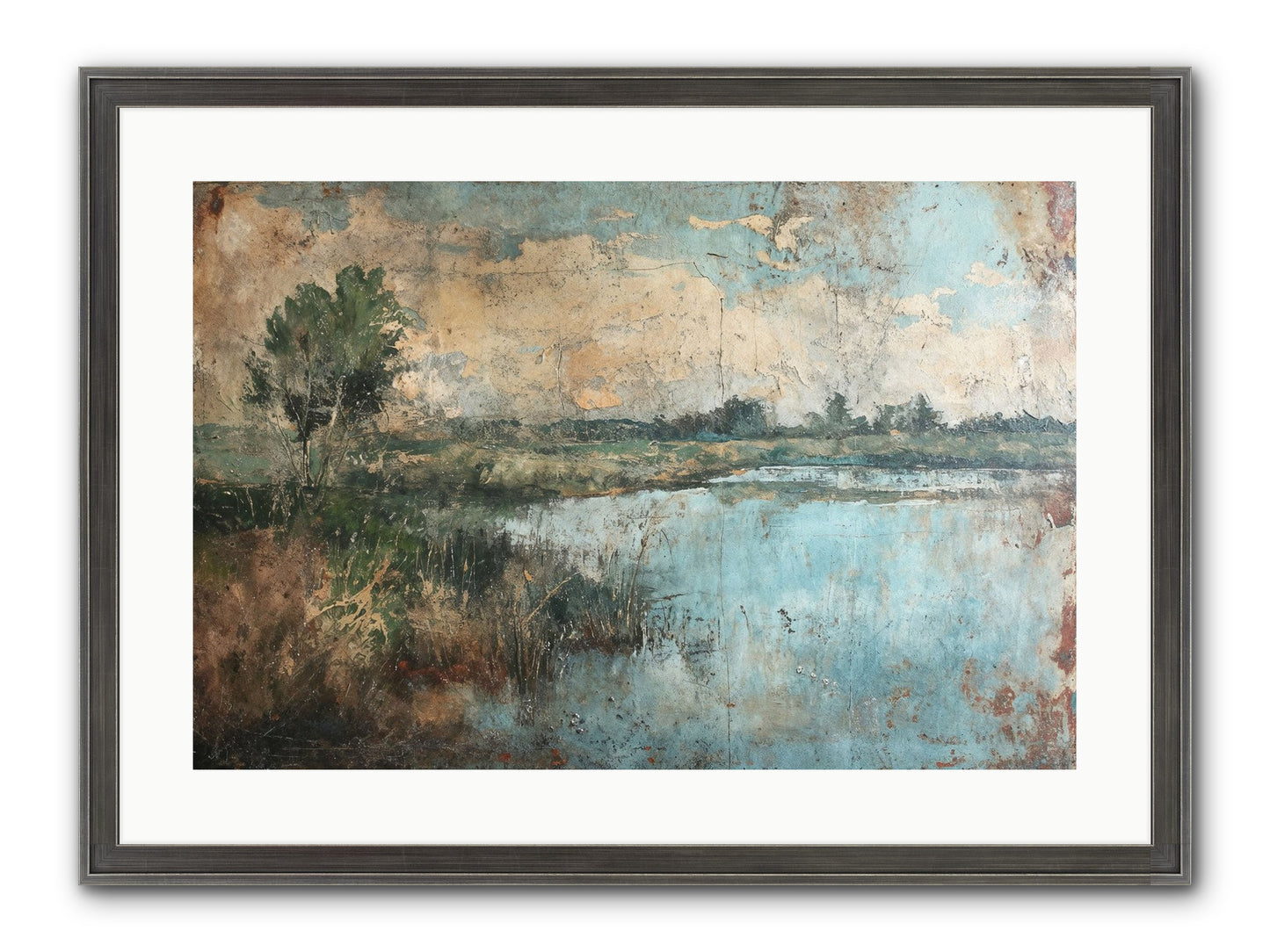 Leaves Follow Framed Print - Slimwoods Black/Silver 24x16