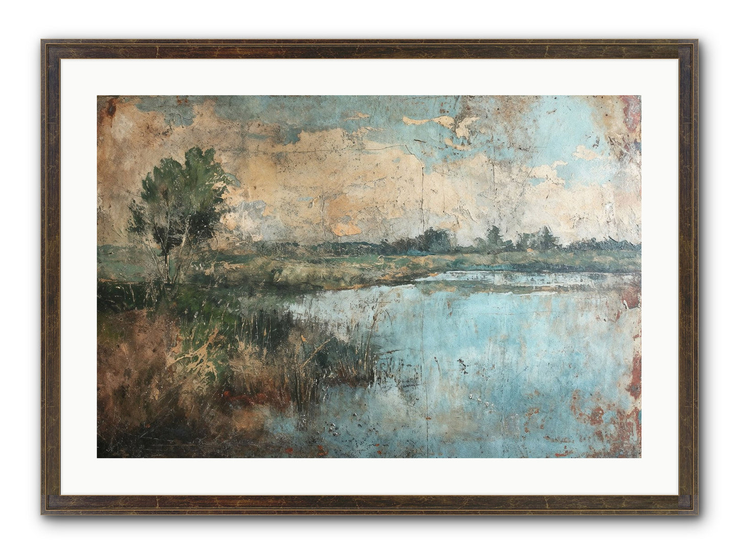 Leaves Follow Framed Print - Slimwoods Black/Gold 30x20