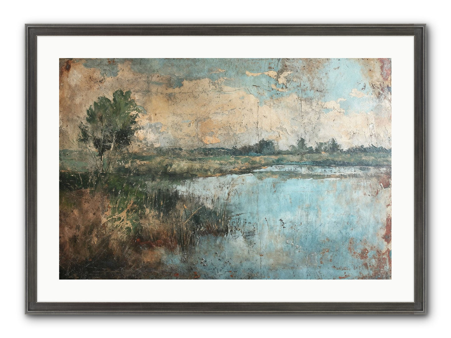 Leaves Follow Framed Print - Slimwoods Black/Silver 30x20