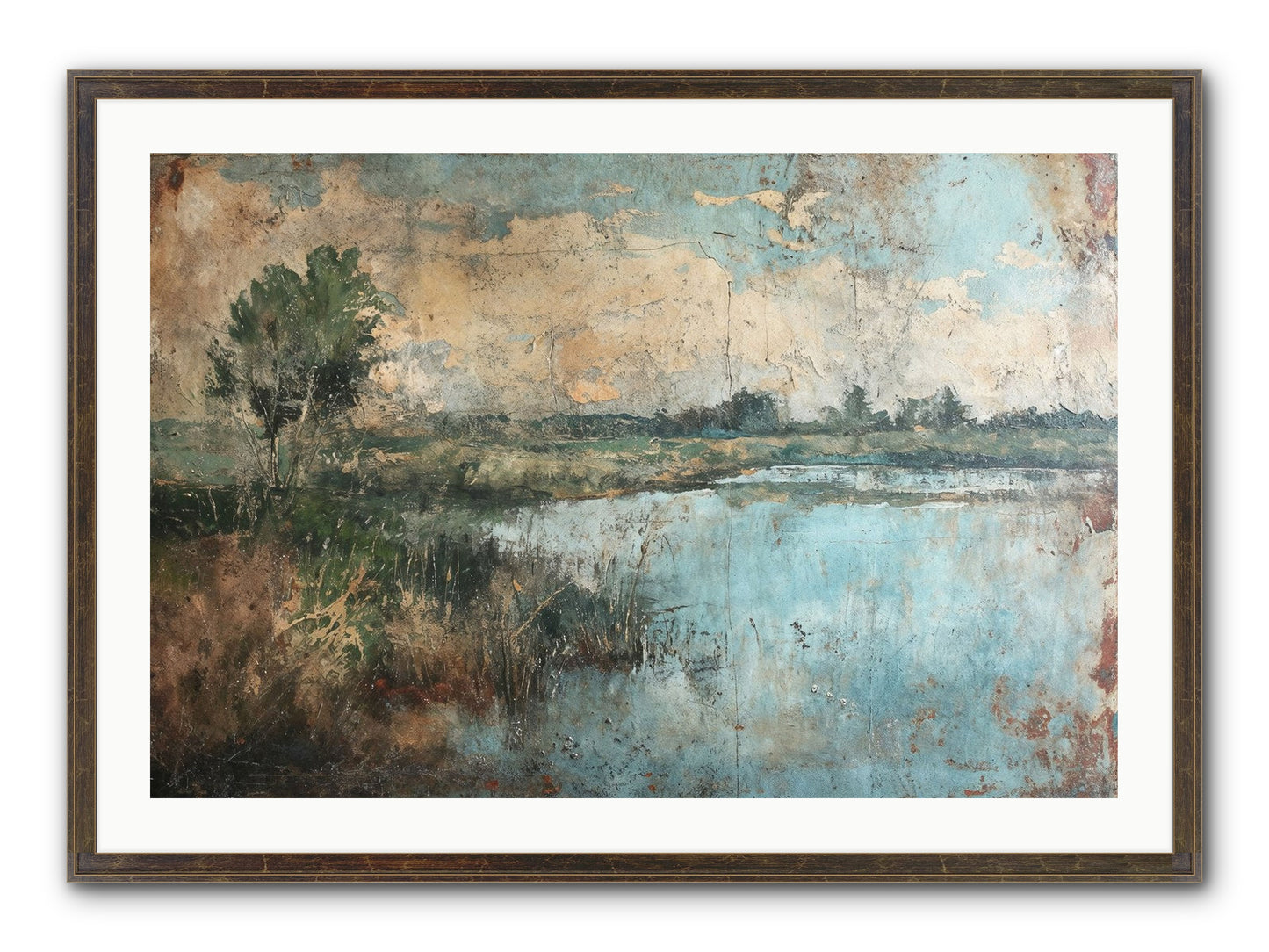 Leaves Follow Framed Print - Slimwoods Black/Gold 36x24