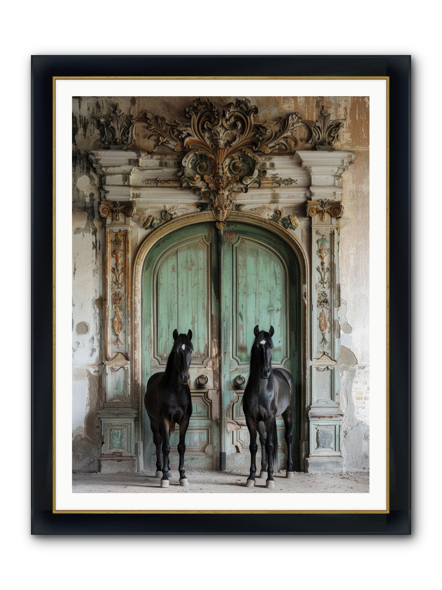 Legacy Lineage Framed Print - Wide Black w/Gold 36x48