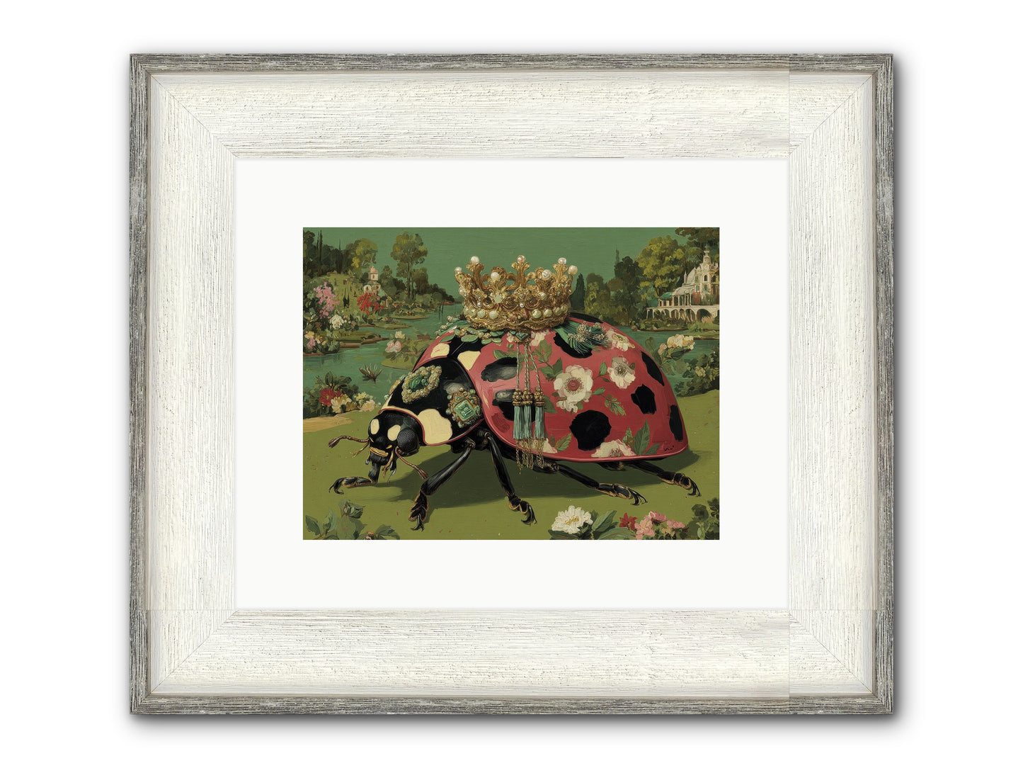 Leisure In Sunlit Haze Framed Print - Driftwood White 12x9