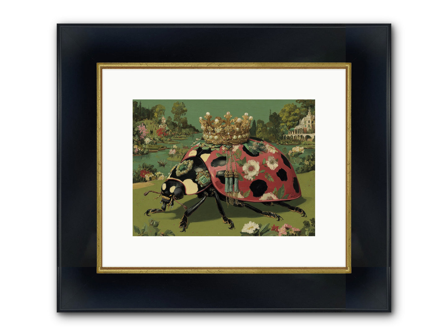 Leisure In Sunlit Haze Framed Print - Wide Black w/Gold 12x9