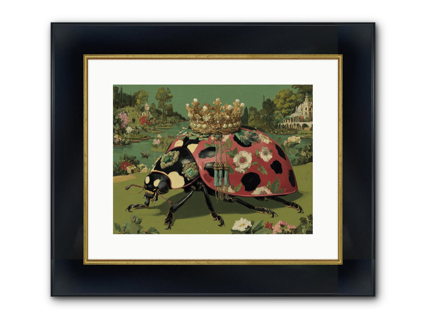 Leisure In Sunlit Haze Framed Print - Wide Black w/Gold 16x12