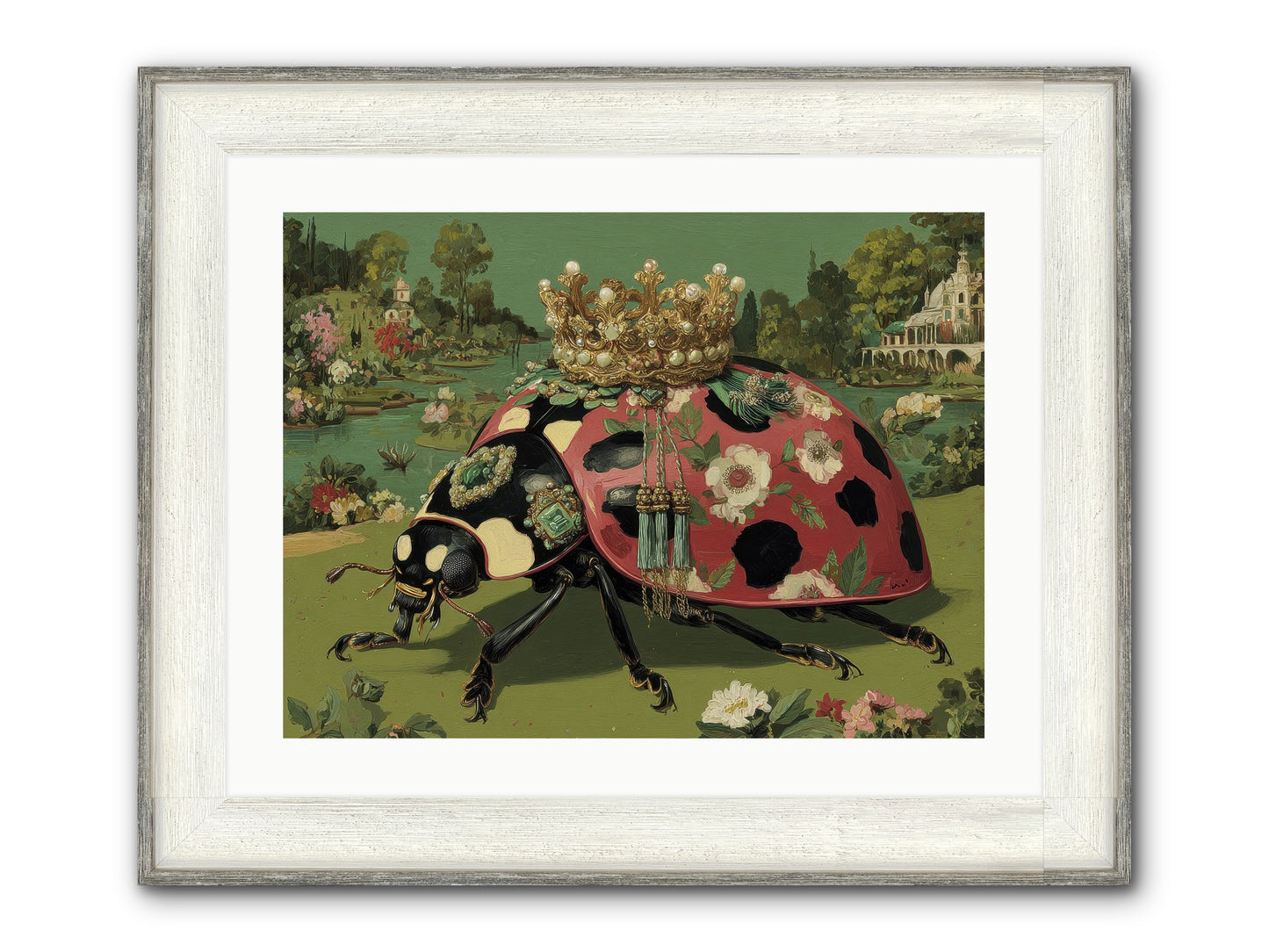 Leisure In Sunlit Haze Framed Print - Driftwood White 24x18
