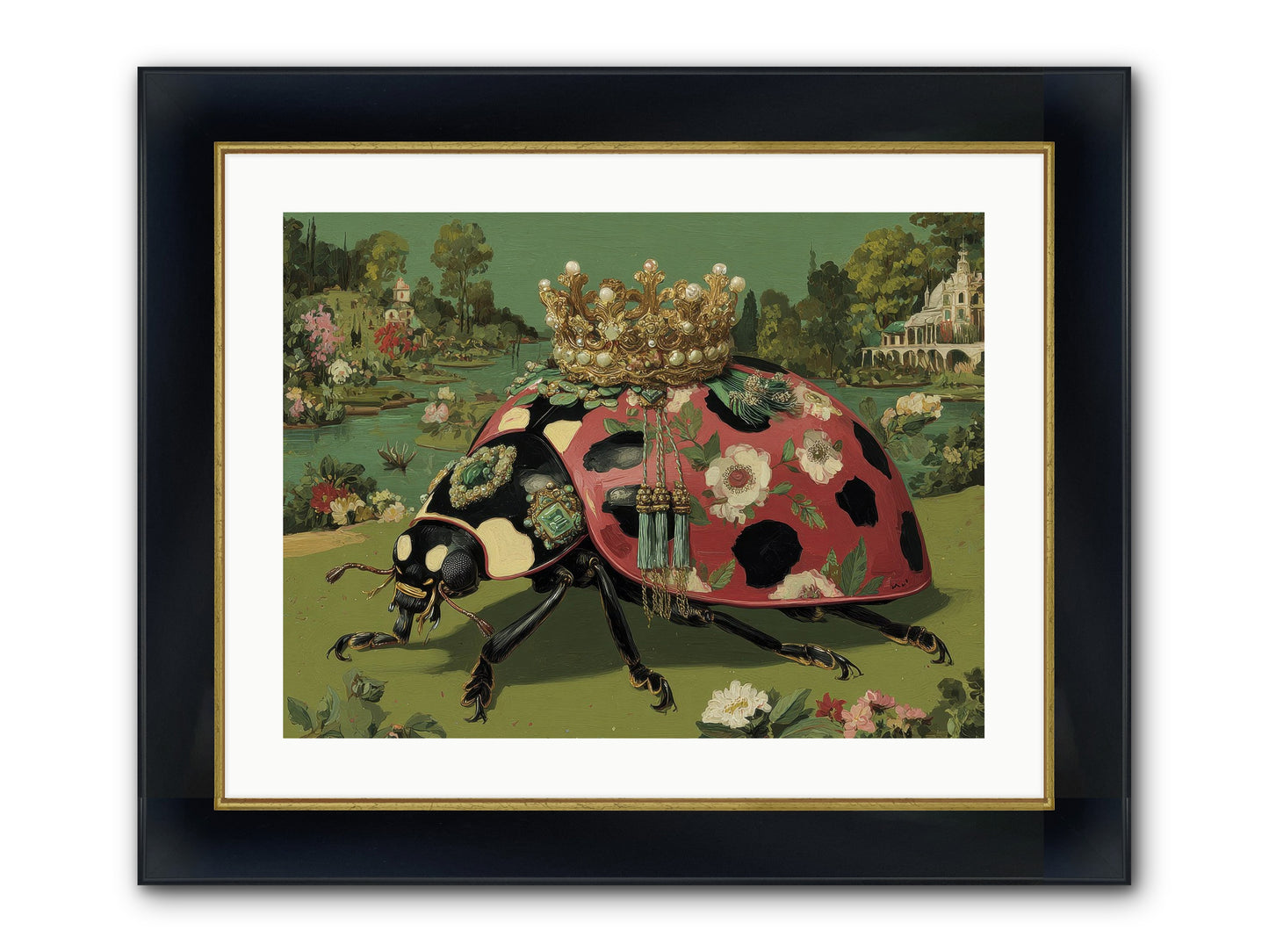 Leisure In Sunlit Haze Framed Print - Wide Black w/Gold 24x18