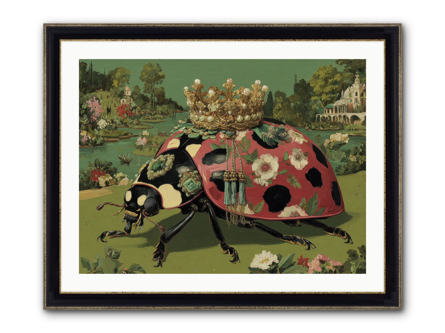 Leisure In Sunlit Haze Framed Print - Black & Gold 32x24