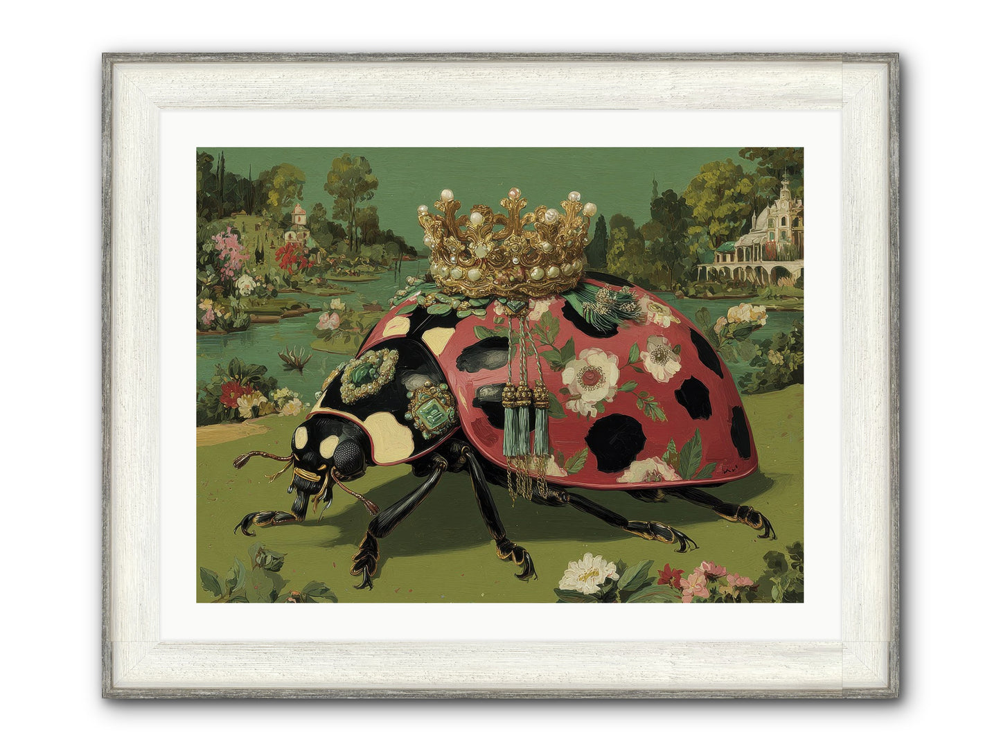 Leisure In Sunlit Haze Framed Print - Driftwood White 32x24