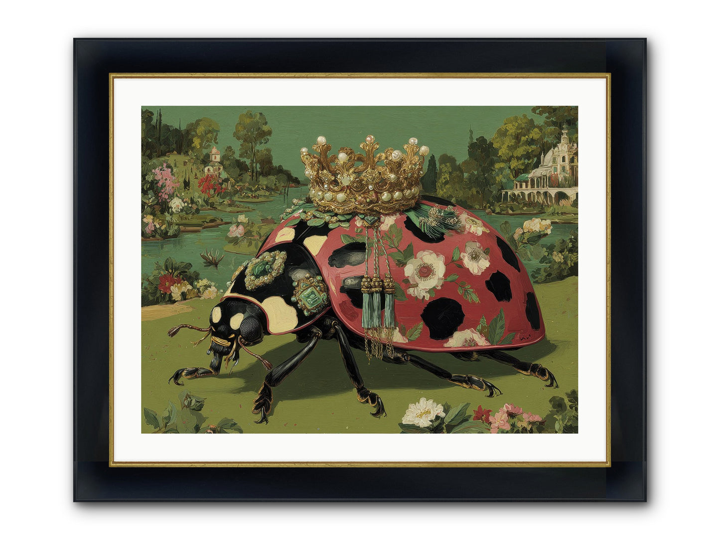 Leisure In Sunlit Haze Framed Print - Wide Black w/Gold 32x24