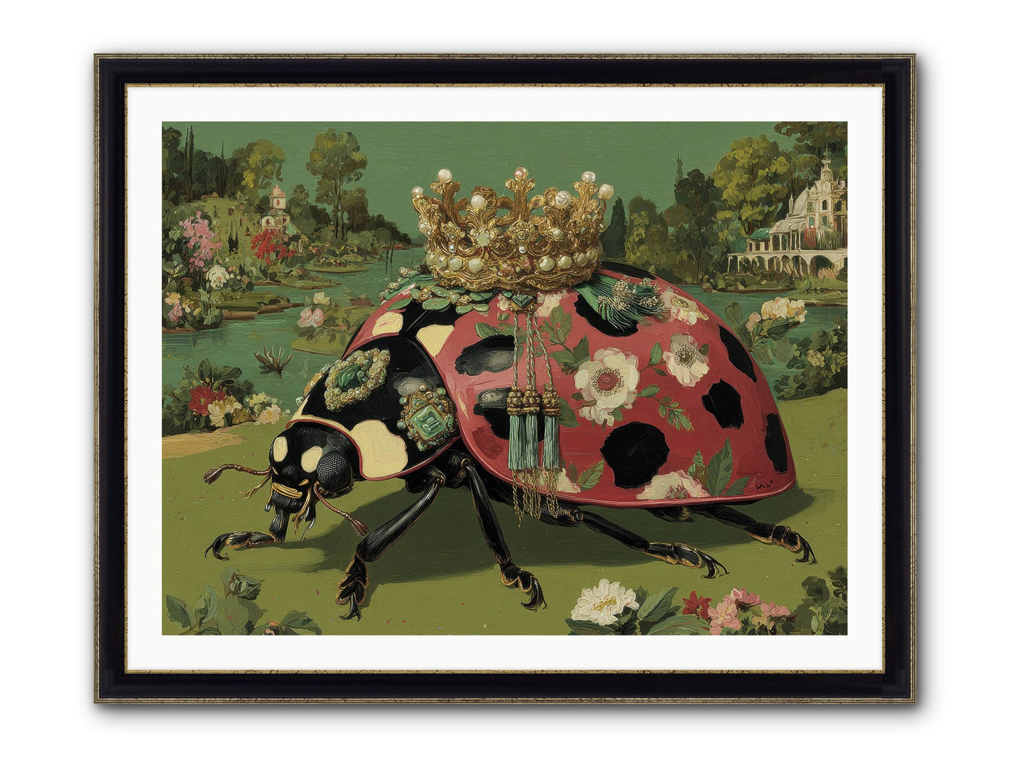 Leisure In Sunlit Haze Framed Print - Black & Gold 40x30