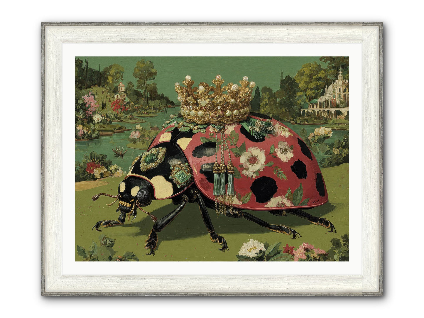 Leisure In Sunlit Haze Framed Print - Driftwood White 40x30