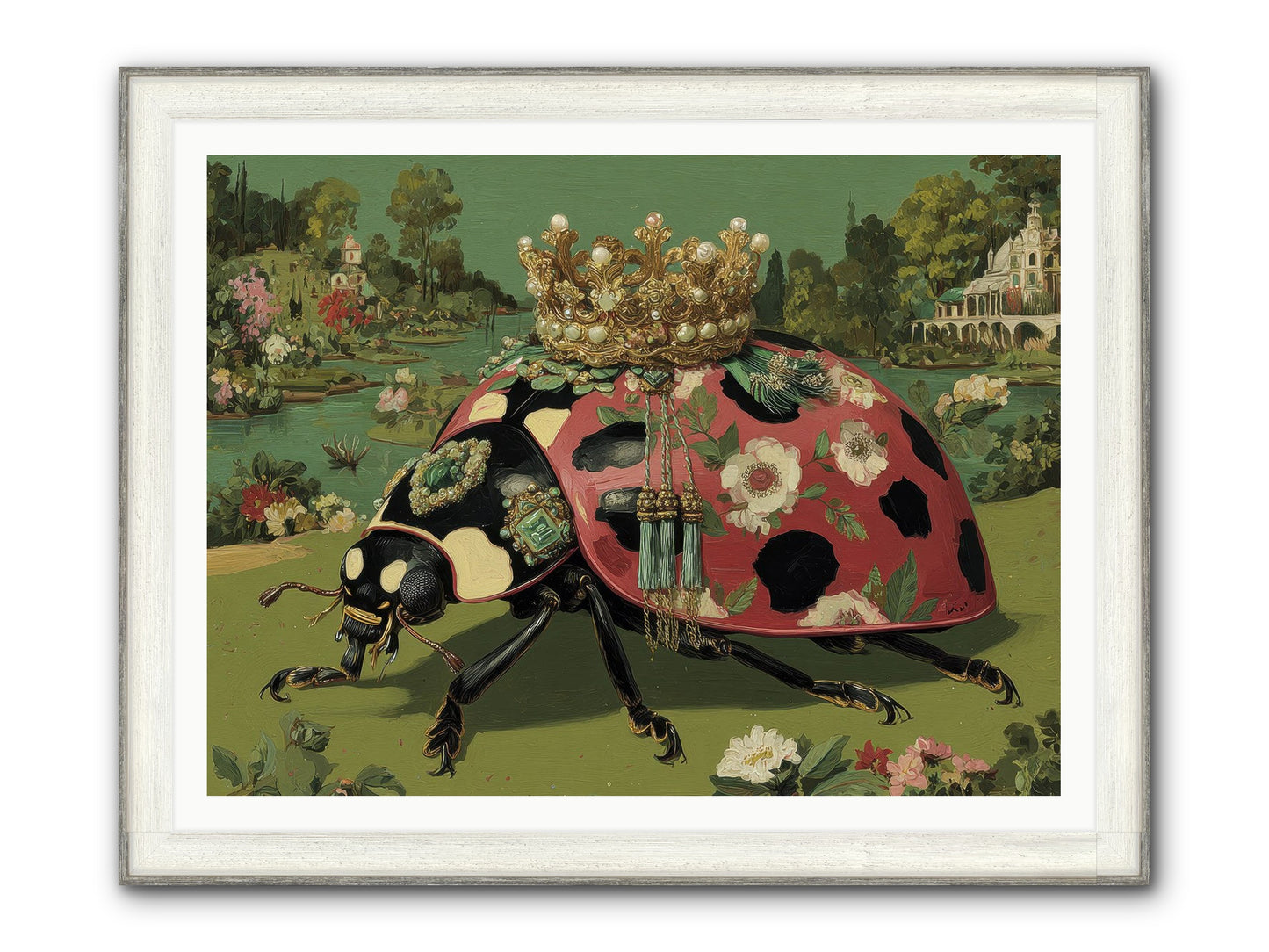 Leisure In Sunlit Haze Framed Print - Driftwood White 48x36
