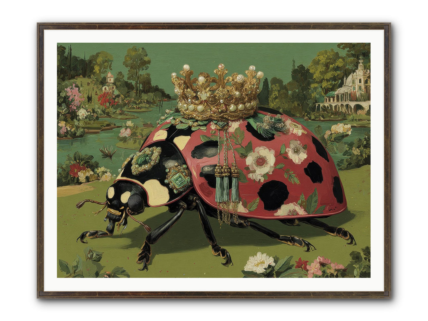 Leisure In Sunlit Haze Framed Print - Slimwoods Black/Gold 48x36
