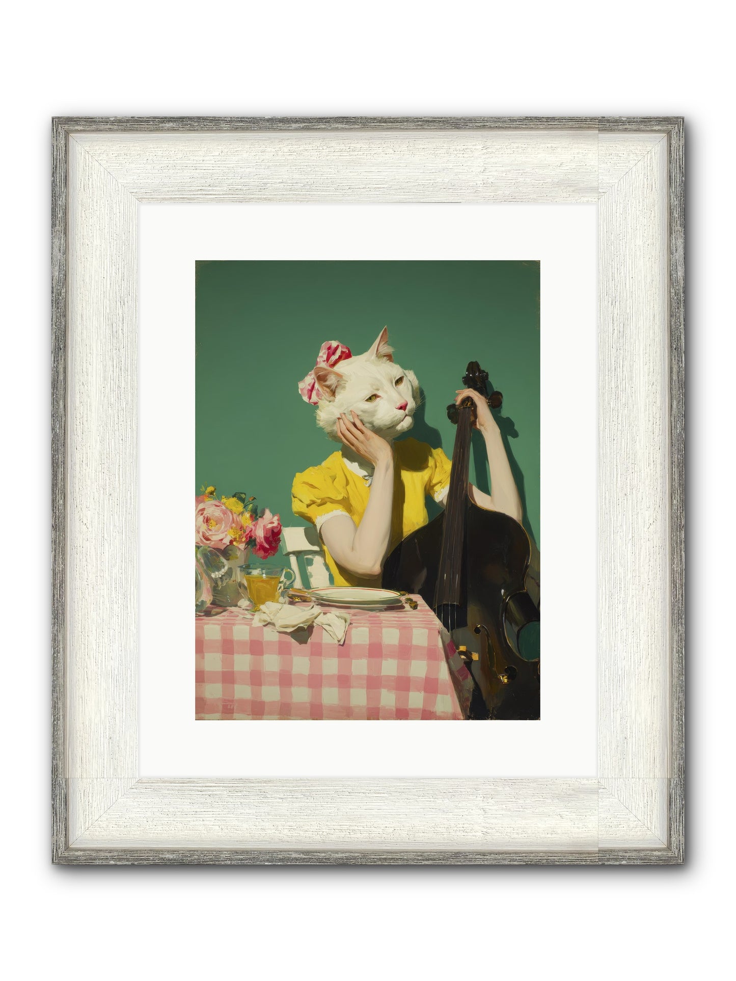 Lemon Debutante Framed Print - Driftwood White 12x16