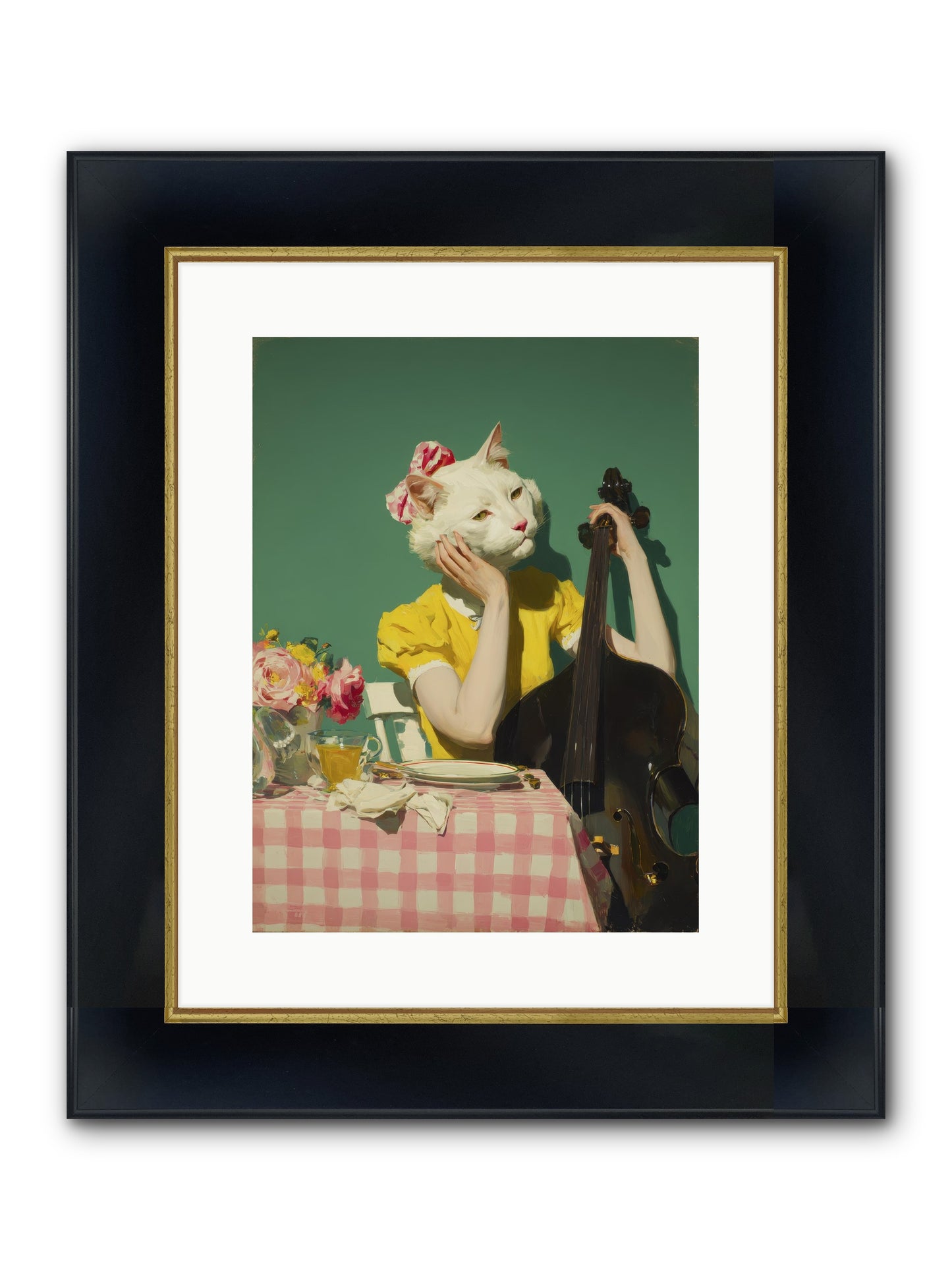 Lemon Debutante Framed Print - Wide Black w/Gold 12x16