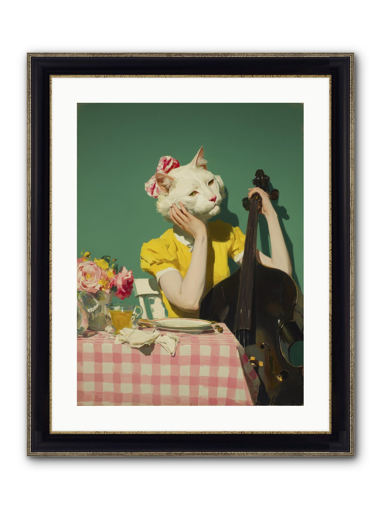 Lemon Debutante Framed Print - Black & Gold 18x24