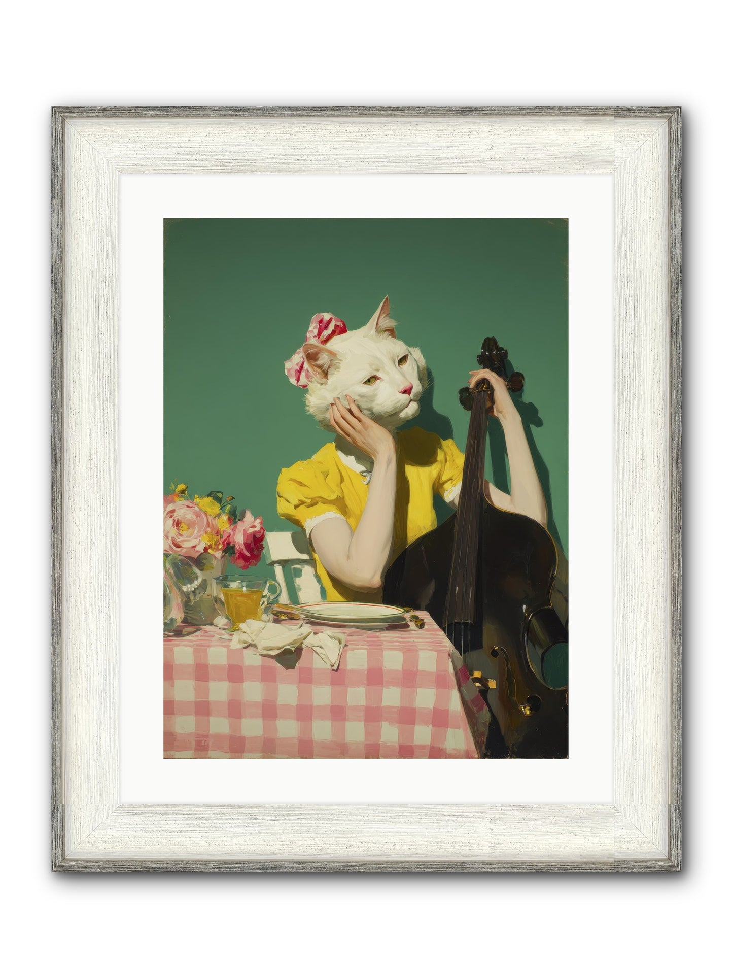 Lemon Debutante Framed Print - Driftwood White 18x24