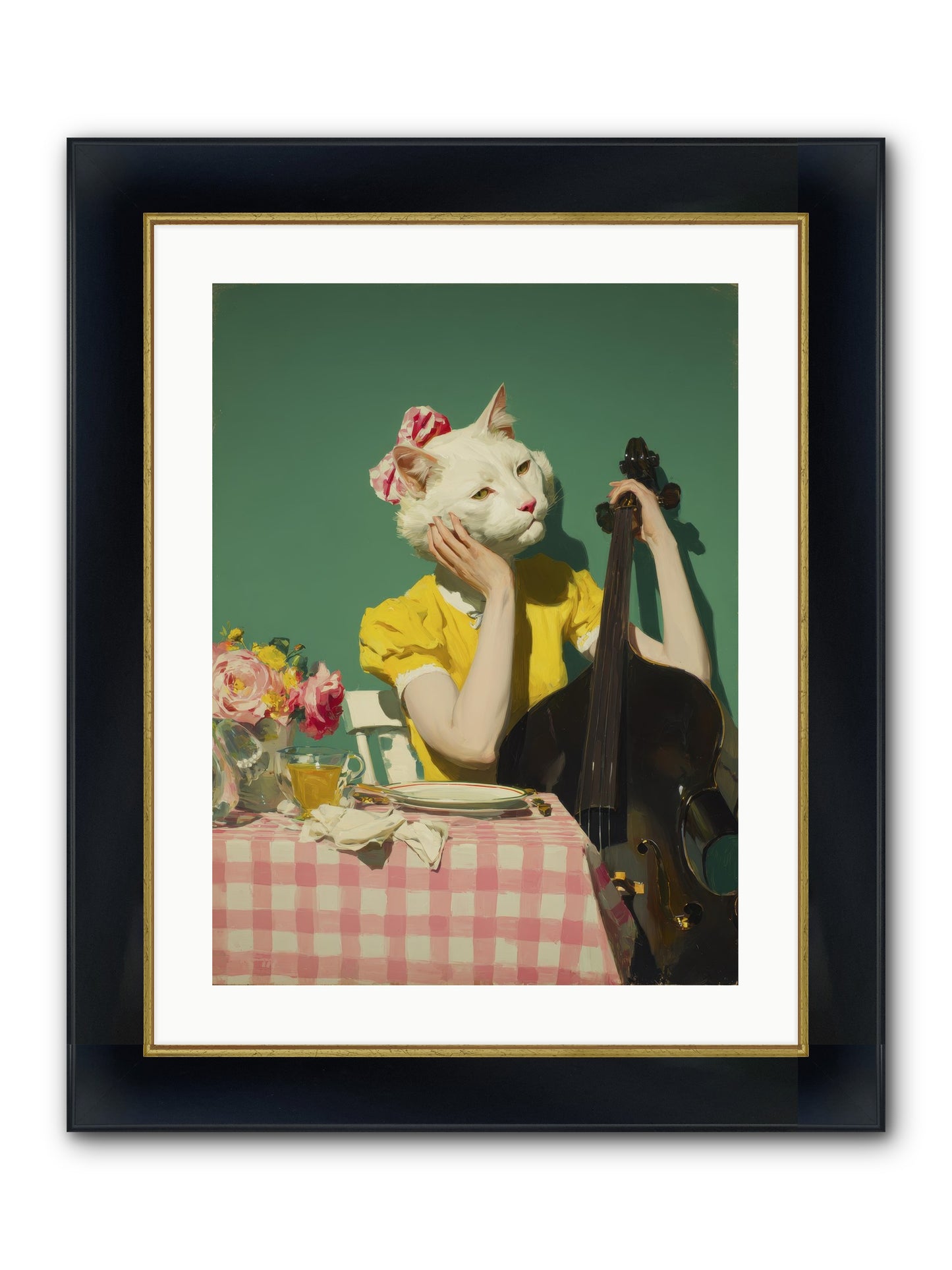 Lemon Debutante Framed Print - Wide Black w/Gold 18x24
