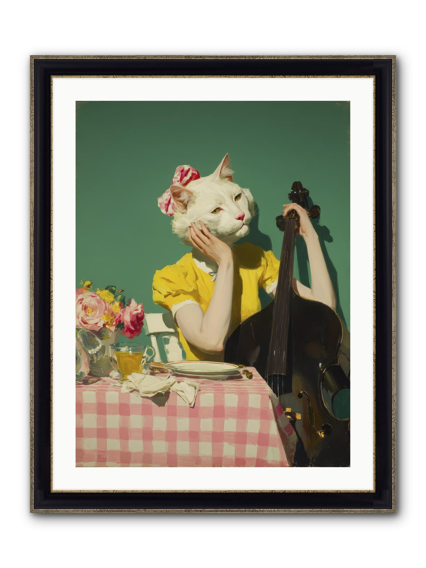 Lemon Debutante Framed Print - Black & Gold 24x32