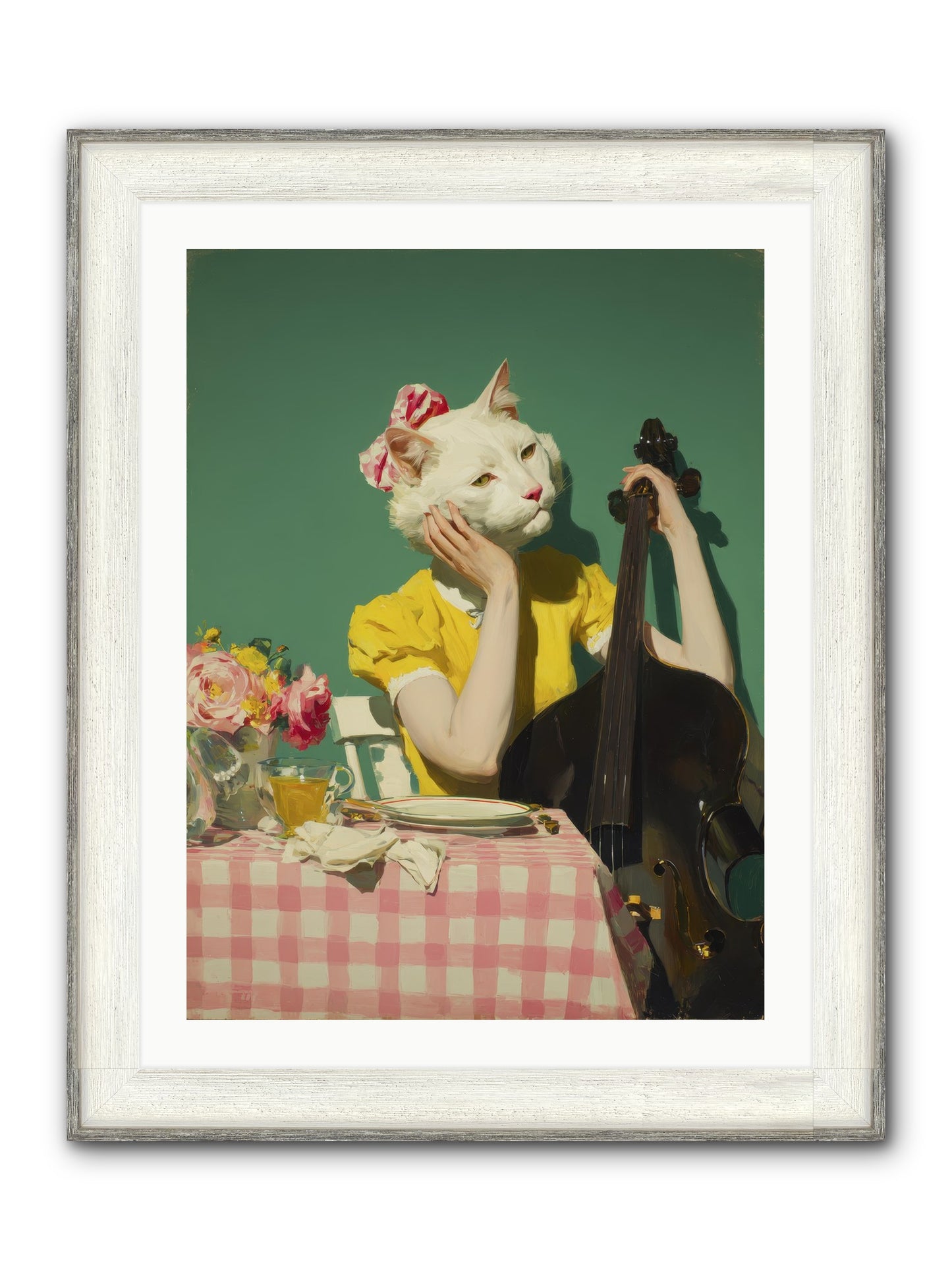 Lemon Debutante Framed Print - Driftwood White 24x32