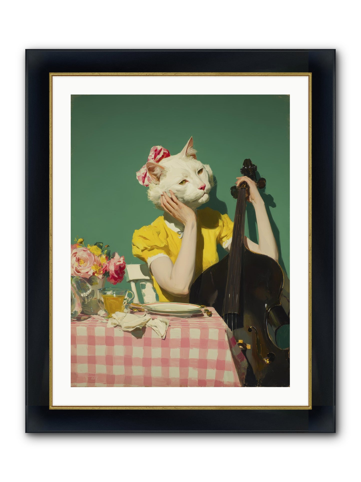 Lemon Debutante Framed Print - Wide Black w/Gold 24x32