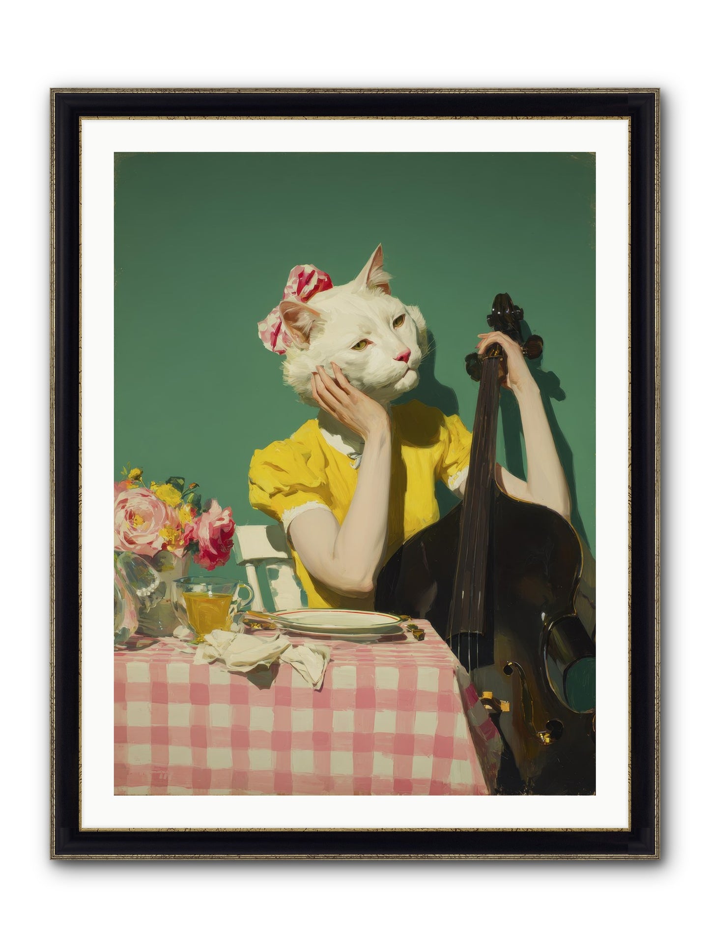 Lemon Debutante Framed Print - Black & Gold 30x40