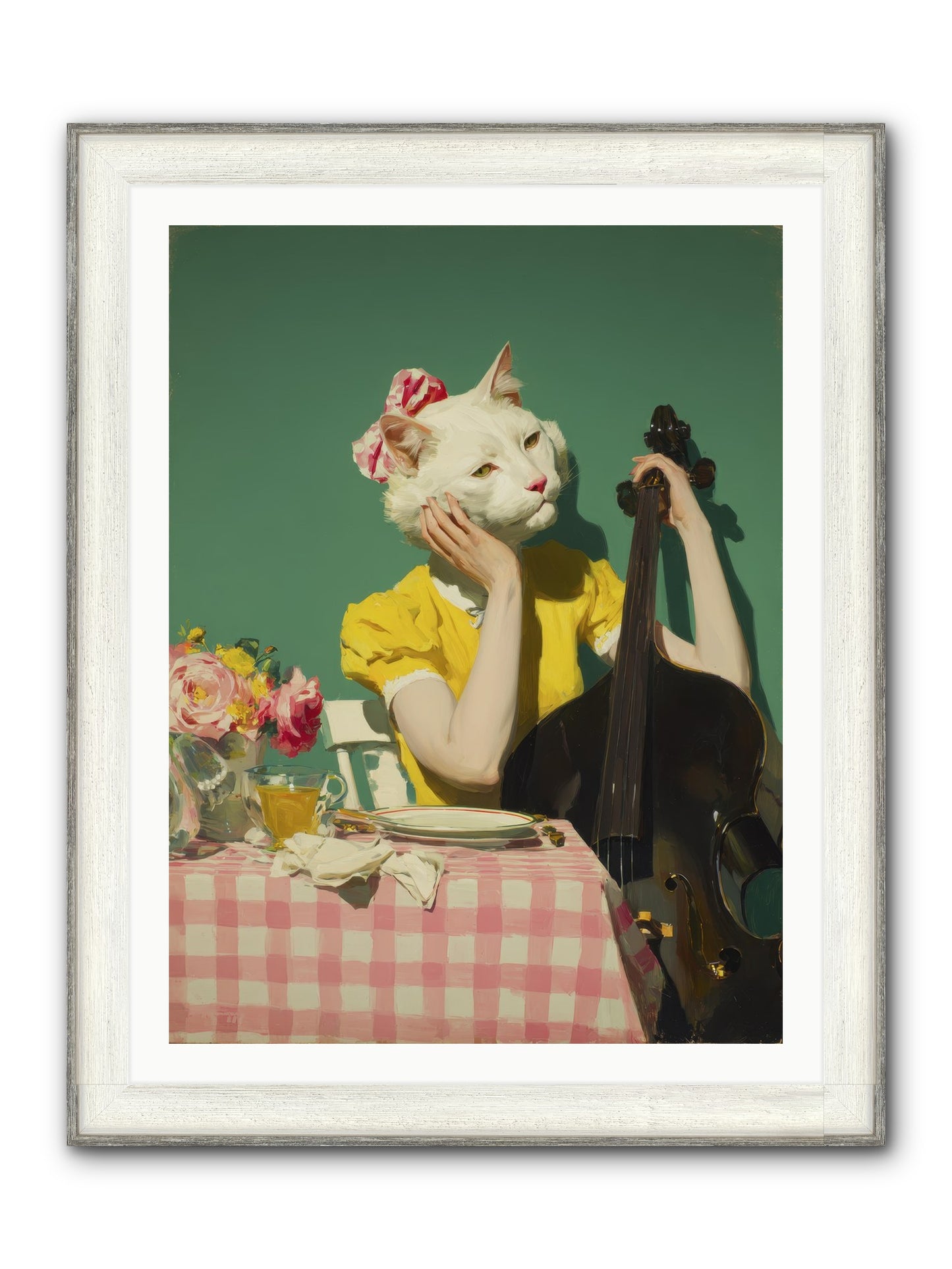 Lemon Debutante Framed Print - Driftwood White 30x40