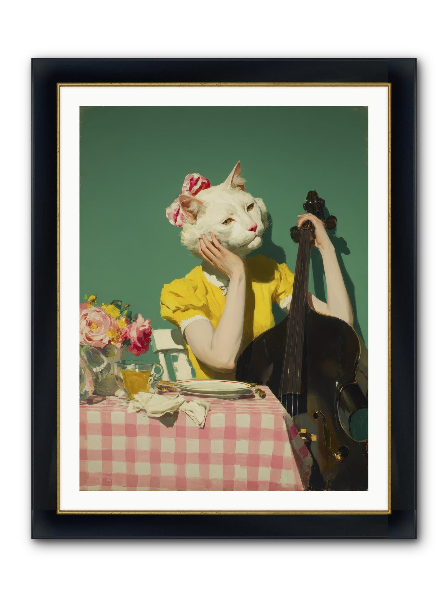 Lemon Debutante Framed Print - Wide Black w/Gold 30x40
