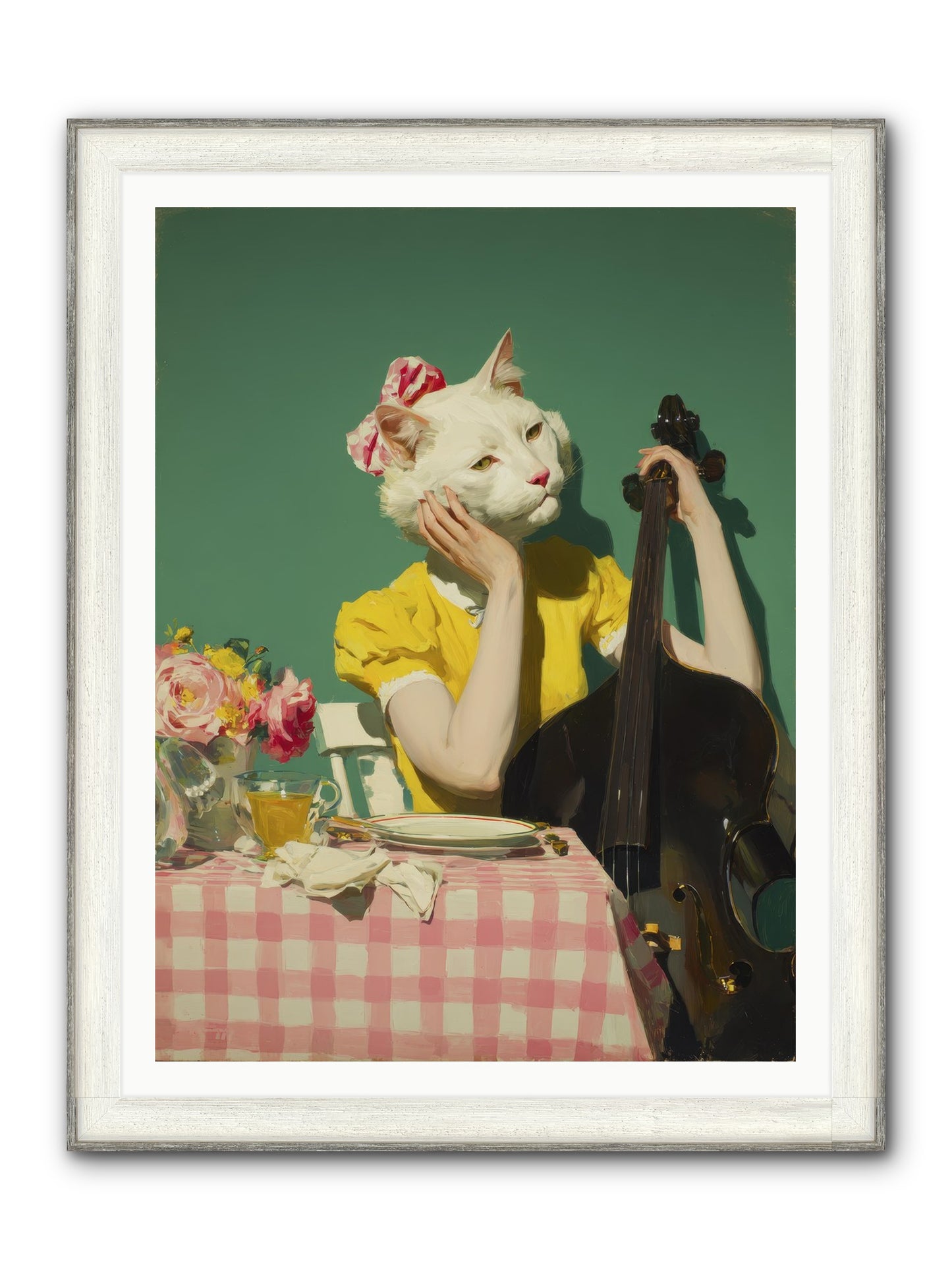Lemon Debutante Framed Print - Driftwood White 36x48
