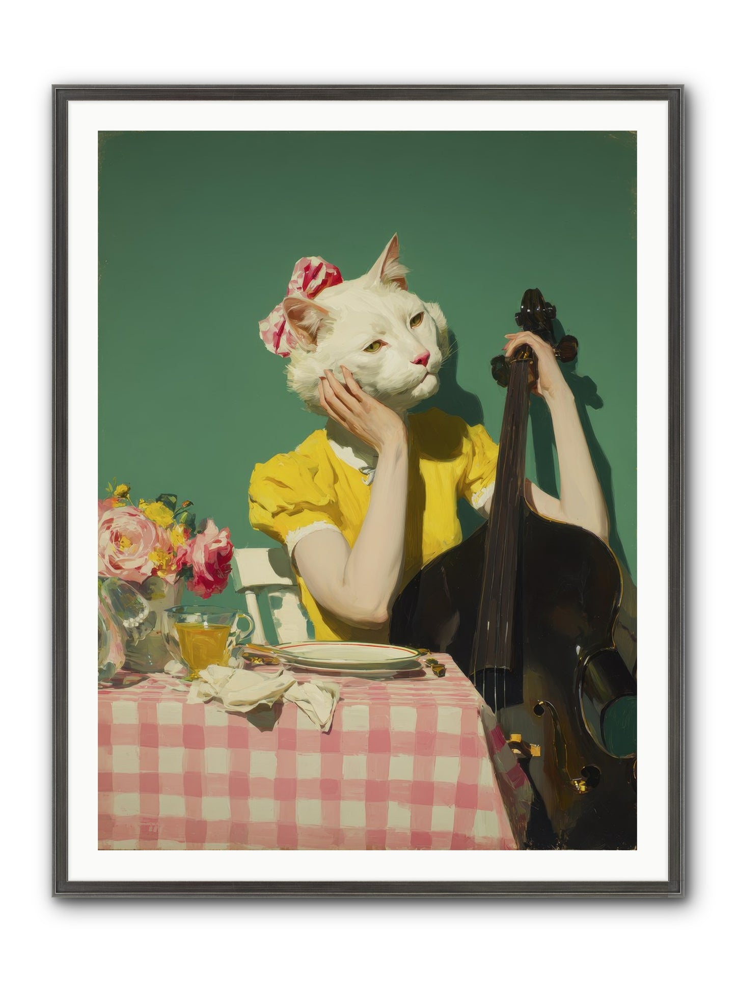 Lemon Debutante Framed Print - Slimwoods Black/Silver 36x48